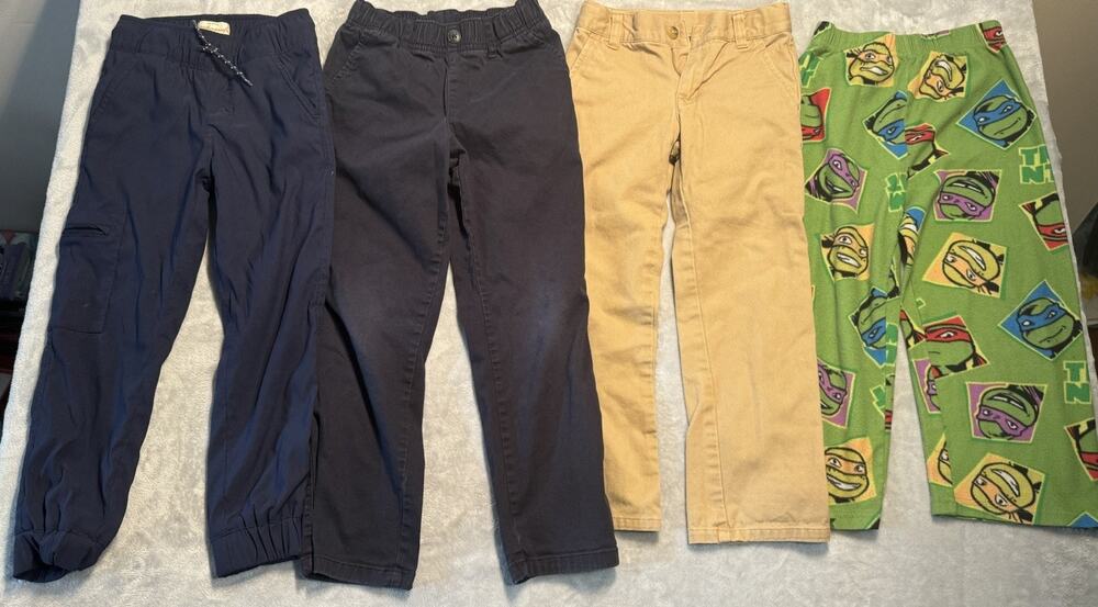 Sz 6 Boys Lot 4 Pants Chino Cargo Kanki Jeans Sleep PJ Pajama TMNT Ninja Turtles